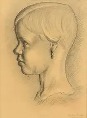 John Luke, Study of a Young Girl, pencil on paper