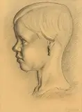 John Luke, Study of a Young Girl, pencil on paper