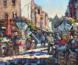 Flower Sellers Grafton Street by Norman Teeling, oil on board, sold Jun 2021