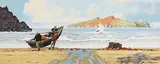 John Francis Skelton, Coastal Launch Coomeenole, Co. Kerry, oil on canvas board