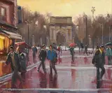 St Stephen's Green, Dublin by Norman Teeling, oil on board, sold Jun 2021