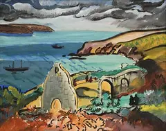 Evie Hone, Kerry Coastal Landscape, gouache on paper
