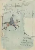 Coventry Seen Working His Way Across the Hill by Jack Butler Yeats, watercolour on paper, sold May 2021
