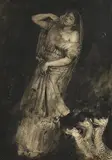 Mythical Figure by John Butler Yeats, black and grey wash, offered May 2021