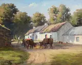 A County Antrim Farm by Charles McAuley, oil on canvas, sold May 2021