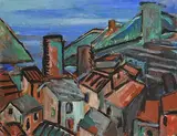 Italian Rooftops by Evie Hone, gouache, sold May 2021