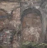 Aidan Bradley, Dublin Archway, oil on board
