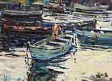 Early Morning, Dun Laoghaire by Arthur K. Maderson, oil on board, sold May 2021