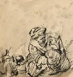 Augustus John, Mother and Child Frightened by a Dog