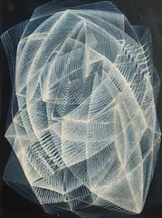 Crystalline Light Structure by Alice Berger-Hammerschlag, 1968, mixed media on canvas, sold May 2021