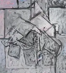 Ordained Enigma by Nevill Johnson, 1992, acrylic on board, sold May 2021
