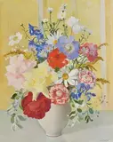 Moyra Barry, Summer Flowers, oil on canvas