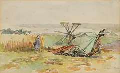 Mainie Jellet, Child and Cart, 1918, watercolour