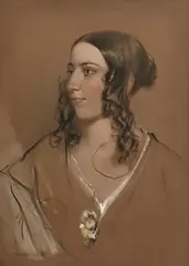 Frederic William Burton, Portrait of a Young Woman, Probably Miss Annie Callwell, conte pencil on paper
