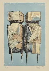 Lynn Chadwick British, Watchers, 1960, limited edition lithograph - numbered 180 from an edition of 300 - printed on fine wove and published by the Kestner-Kesellschaft, Hanover with their stamp to the reverse of sheet