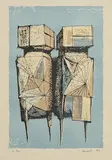 Lynn Chadwick British, Watchers, 1960, limited edition lithograph - numbered 180 from an edition of 300 - printed on fine wove and published by the Kestner-Kesellschaft, Hanover with their stamp to the reverse of sheet