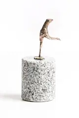 Female Torso by Edward Delaney, sterling silver on granite base, sold May 2021