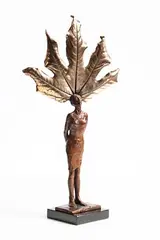 Fran Lambkin, Autumn Spirit, 2020, unique bronze on granite base