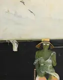 Jack Donovan, Girl in a Fedora, oil on board