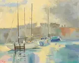 Tom Carr, Low Tide, oil on board