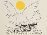 Pablo Picasso Spanish, Blue Dove with Yellow Sun