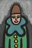 Clown by Markey Robinson, gouache, sold May 2021