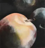 Diana Kingston, Plums, oil on board
