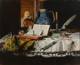 Karoly Bachmann Hungarian, The Artist at Work, oil on board