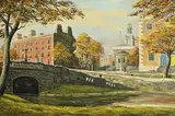 Neville Henderson, Huband Bridge and St Stephens Church, Dublin, 1973, oil on canvas