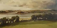 River Ree from Ladywell Park, Co. Westmeath by Arthur H. Twells, oil on canvas, sold May 2021