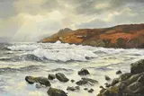Neville Henderson, Stormy Weather, Howth Head, 1989, oil on canvas board