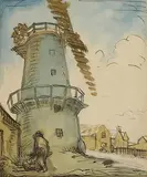 William Orpen, Man Working before Cley Windmill, Norfolk