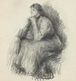 Portrait of Mary Elizabeth Walker by John Butler Yeats, 1906, pencil on paper, sold Apr 2021