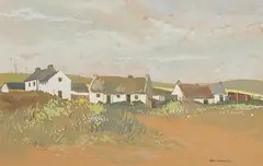 Bea Orpen, Cottages at Clogher, 1951, gouache and watercolour on paper