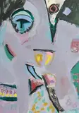 Bahamas Painting with Self (I) by Tony O'Malley, 1988, oil on paper, sold Apr 2021