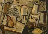 Nano Reid, Still Life - Wine and Fruit