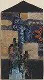 George Campbell, Circus Folk, collage and mixed media on card