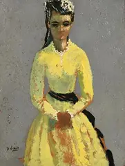 Daniel O'Neill, The Yellow Dress, oil on board