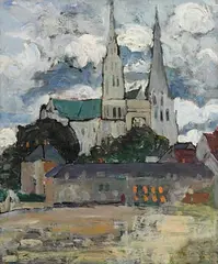 Chartres Cathedral by Grace Henry, c. 1930, oil on canvas, sold Apr 2021