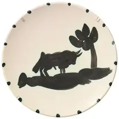 Pablo Picasso Spanish, Bull Under the Tree, 1952, ceramic plate - edition of 500