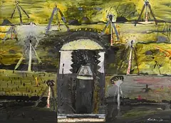 Patrick Graham, The Day My Mother Died, 1990, oil and mixed media on paper
