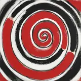 Sir Terry Frost British, Red, Black and White Spiral for 00, 2000, oil on canvas