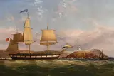 A Barque passing Roches Point lighthouse, at the entrance to Cork Harbour by George Mounsey Wheatley Atkinson, c.1850, oil on canvas, sold Apr 2021