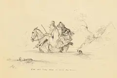 Daniel MacDonald, Con and Judy About to Swim the River, 1843, ink on paper