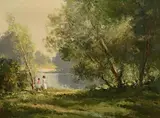 Summer's Day by Maurice Canning Wilks, oil on canvas, sold Apr 2021