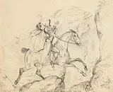 Daniel MacDonald, Tade Shane and Nano Leahy - Sporting, 1843, ink on paper