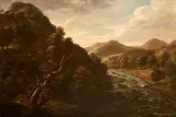 William Brocas, View of the River Lee at Inniscarra, Co Cork, oil on canvas