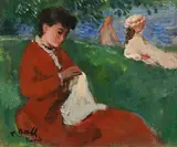 François Gall, By the Seine, Paris, oil on canvas