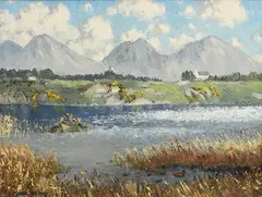 The Lake, Cregduff, Roundstone, Co. Galway by Mabel Florence Young, oil on canvas board, sold Apr 2021