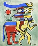 Basil Rakoczi, Theseus and the Minotaur, 1965, oil on board